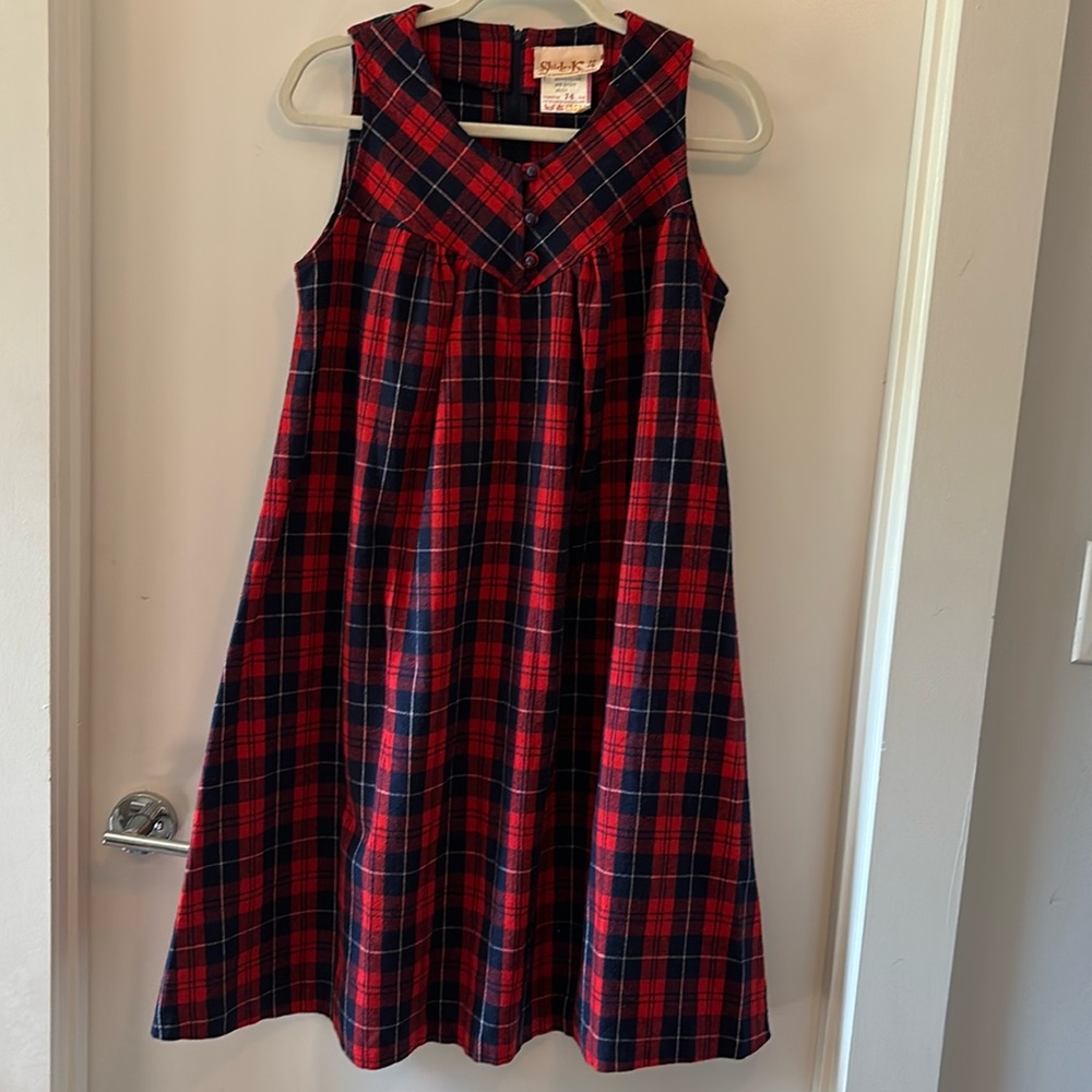Vintage 70s Shirley K Canada Babydoll Plaid Dress